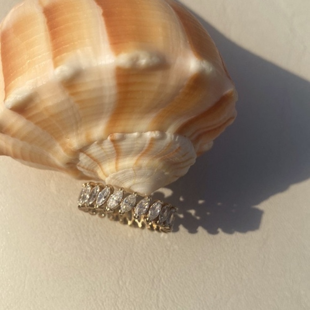 Eternity Ring Marquis Cut CZ Diamond Band    NWOT